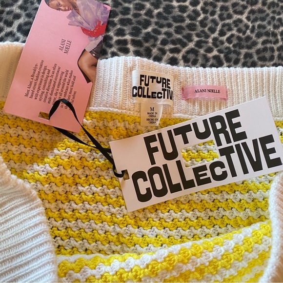 Crochet Checkered Mini Skirt - Future Collective with Alani Noelle Yellow/ White - Picture 9 of 9